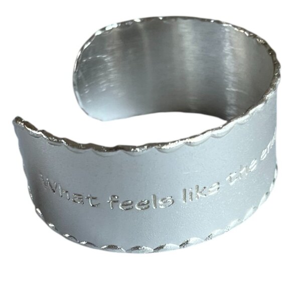Rustic Cuff 1" Wide "What feels like the end is often the beginning" Bracelet - Picture 1 of 5